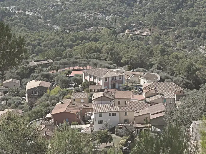 Vue du village de Blausasc depuis le quartier Lou Plan (11 octobre 2021)