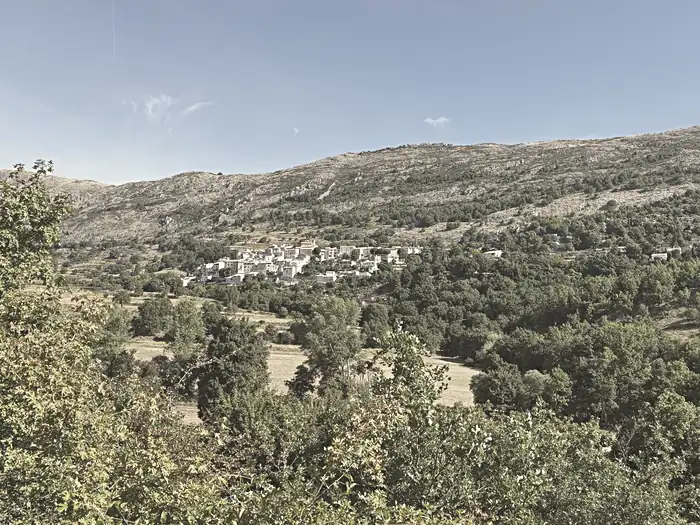 Coursegoules (Août 2025) - Vue du village depuis la route des Termes