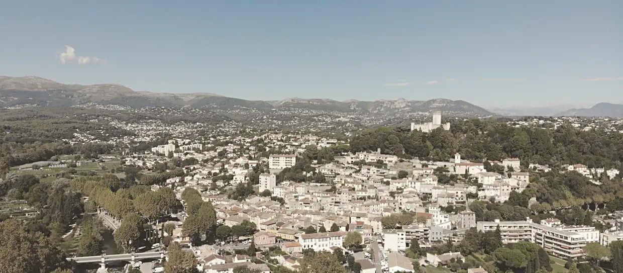 A view of Villeneuve-Loubet, Castle, with its castle on top of the hill